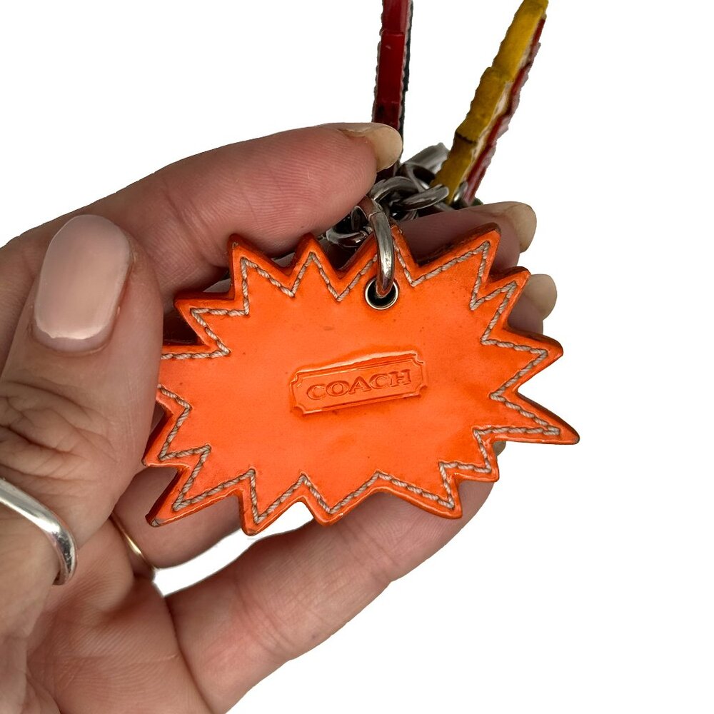 **Rare** COACH Comic Book Action Sounds Leather Keychain Bag Charm EUC - Picture 5 of 10
